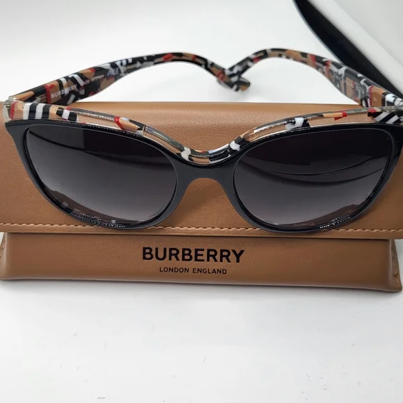 Burberry Women's Black Cat-Eye Sunglasses - Picture 5 of 11